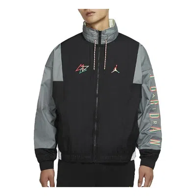 Air Jordan Mens Sport Dna Logo Printed Hooded Jacket Black