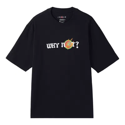 Air Jordan Mens 'why Not?' Casual Sports Crew-neck Short Sleeve Black