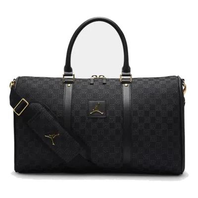 Air Jordan Monogram Logo Duffel Bag 'black Gold' In Multi