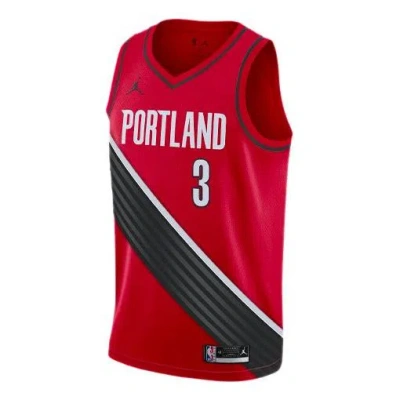Air Jordan Nba Basketball Jersey Sw Fan Edition 2020 Season Blazers Mccollum No. 3 Large Red