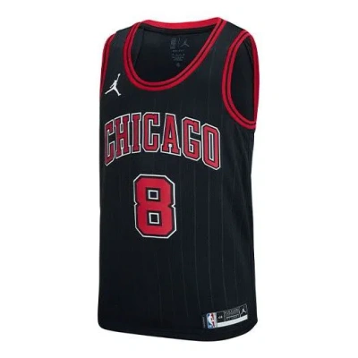Air Jordan Nba Sports Basketball Jersey Sw Fan Edition 20 Season Chicago Bulls Zach Lavine No. 8 Bla In Black