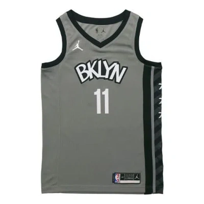 Air Jordan Nba Sports Basketball Jersey Sw Fan Edition 2020-21 Season Brooklyn Nets Kyrie Irving 11  In Gray