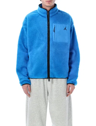 Air Jordan Nike Jordan Flight High-pile Shearling Jacket In Blue