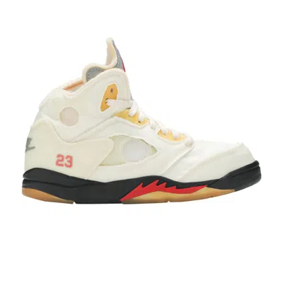 Pre-owned Air Jordan Off-white X  5 Retro Sp Ps 'sail' | Cream | Kid's Size 1.5