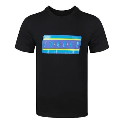 Air Jordan Ordan Sticker Ss Crew Athleisure Casual Sports Short Sleeve Black