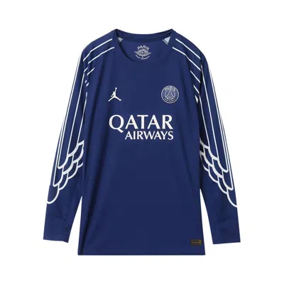 Pre-owned Air Jordan Paris Saint-germain 2024/25 Match Fourth Dri-fit Adv Soccer Authentic Long-sleeve Jersey  In Blue