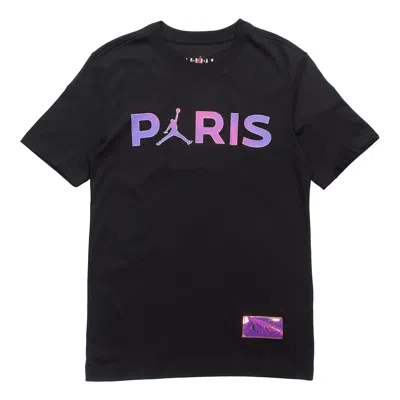 Air Jordan Paris Saint-germain Casual Sports Round Neck Short Sleeve Black