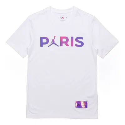 Air Jordan Paris Saint-germain Casual Sports Round Neck Short Sleeve White