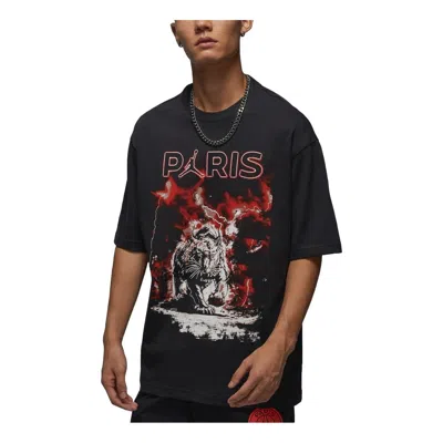 Air Jordan Paris Saint-germain Graphic T-shirt Asia Sizing 'off Noir' In Black