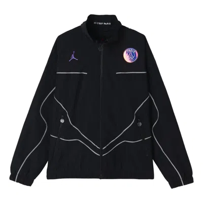 Air Jordan Paris Saint-germain Logo Sports Jacket Black