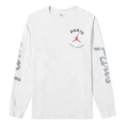 Air Jordan Paris Saint-germain Long-sleeve T-shirt 'grey' In White