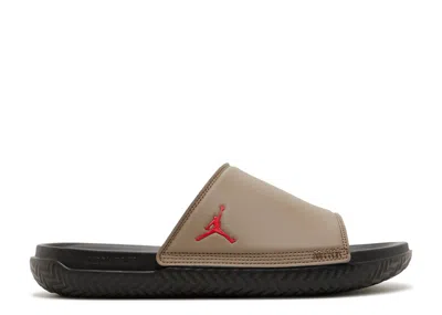 Air Jordan Play Slide 'palomino Fire Red' In Brown