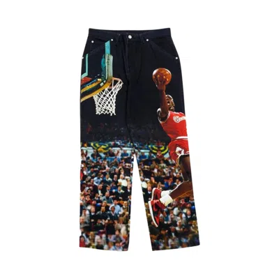 Pre-owned Air Jordan Printed Twill Pants 'black' | Men's Size 34