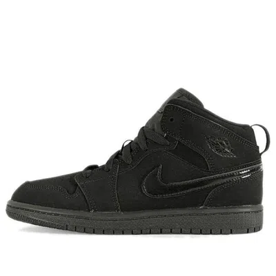 Air Jordan (ps)  1 Mid 'all Black'