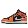 Air Jordan (ps)  1 Mid 'black Cone' In Orange