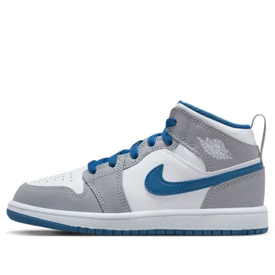 Air Jordan (ps)  1 Mid 'cement True Blue' In Multi
