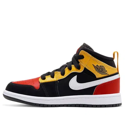 Air Jordan (ps)  1 Mid Se 'amarillo Team Orange' In Black