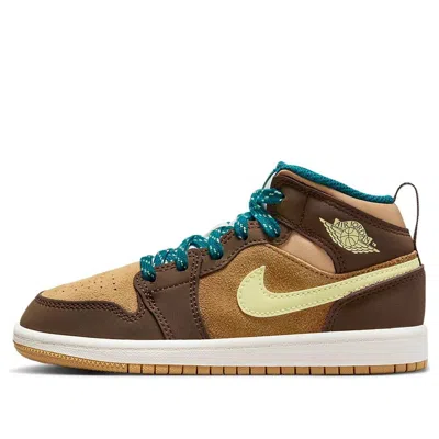 Air Jordan (ps)  1 Mid Se 'cacao Wow' In Brown
