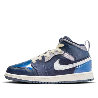Air Jordan (ps)  1 Mid Se Craft 'inside Out - Obsidian' In Blue
