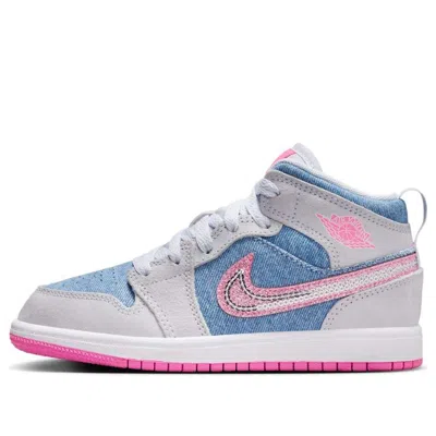 Air Jordan (ps)  1 Mid Se 'denim Sequin' In Multi