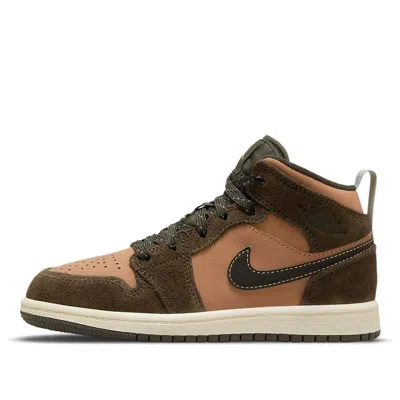 Air Jordan (ps)  1 Mid Se 'earth Tone' In Brown