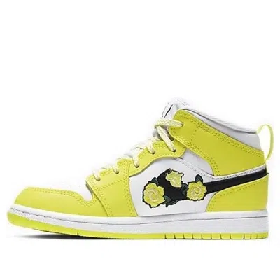 Air Jordan (ps)  1 Mid Se 'rose Patch - Dynamic Yellow'