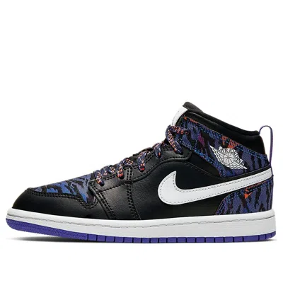 Air Jordan (ps)  1 Mid Se 'tiger Stripe' In Black