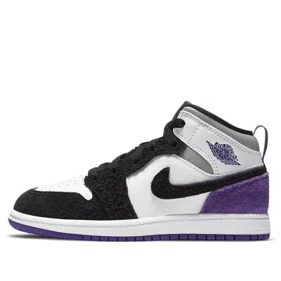 Air Jordan (ps)  1 Mid Se 'varsity Purple' In White