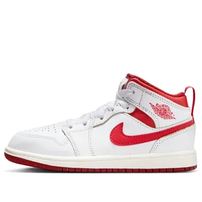 Air Jordan (ps)  1 Mid Se 'white Dune Red'