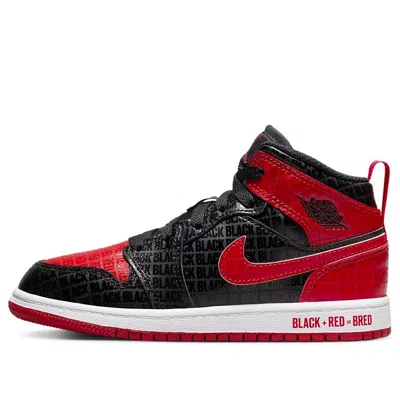 Air Jordan (ps)  1 Mid Ss 'black + Red = Bred' In Multi