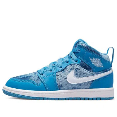Air Jordan (ps)  1 Mid 'washed Denim' In Multi