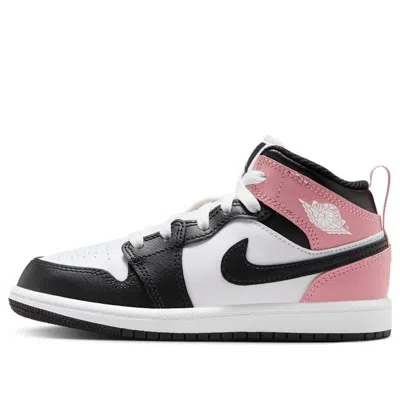 AIR JORDAN (PS) AIR JORDAN 1 MID 'WHITE RUST PINK BLACK'