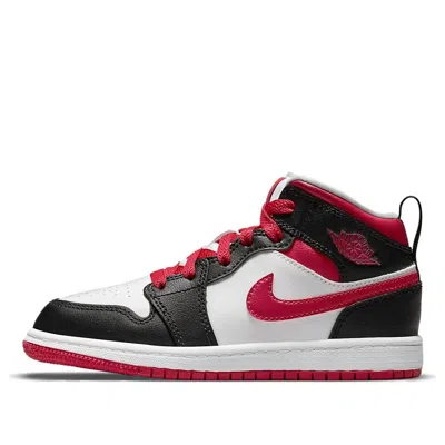 Air Jordan (ps)  1 Mid 'white Very Berry' In Black