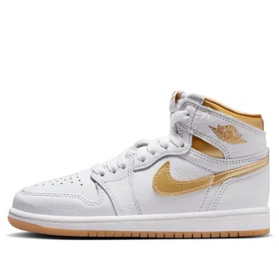Air Jordan (ps)  1 Retro High Og 'metallic Gold' In White