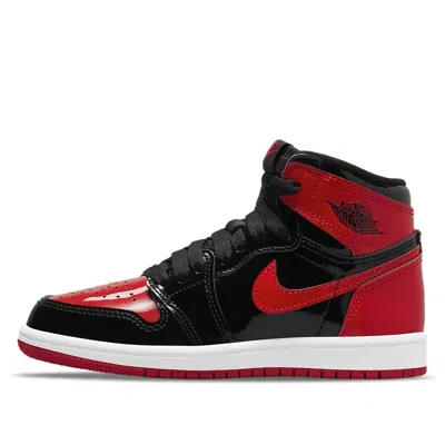 Air Jordan (ps)  1 Retro High Og 'patent Bred' In Red