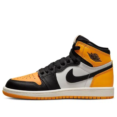 Air Jordan (ps)  1 Retro High Og 'yellow Toe' In Orange