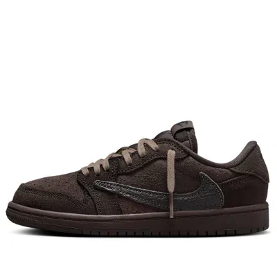 Air Jordan (ps)  1 Retro Low Og Sp X Travis Scott 'velvet Brown' In Green