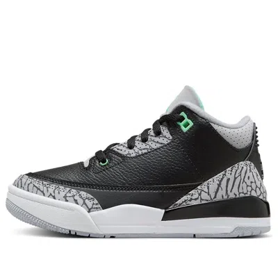 Air Jordan (ps)  3 Retro 'green Glow' In Black