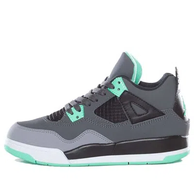 Air Jordan (ps)  4 Retro 'green Glow' In Gray