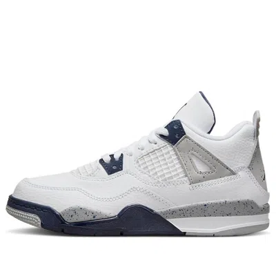 Air Jordan (ps)  4 Retro 'midnight Navy' In White