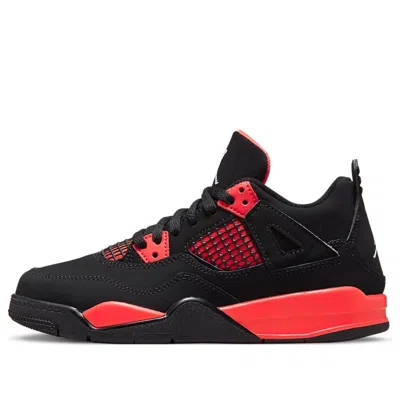 Air Jordan (ps)  4 Retro 'red Thunder' In Black
