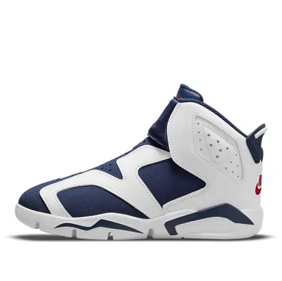 Air Jordan (ps)  6 Retro Little Flex 'white Midnight Navy' In Blue