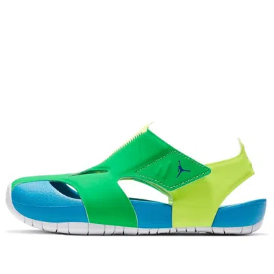 Air Jordan (ps)  Flare Casual Colorblock Green Blue Yellow Sandals 'green Blue Yellow'