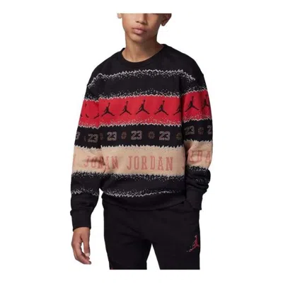 Air Jordan (ps)  Mj Holiday Fleece Crew Top 'black Multicolor'