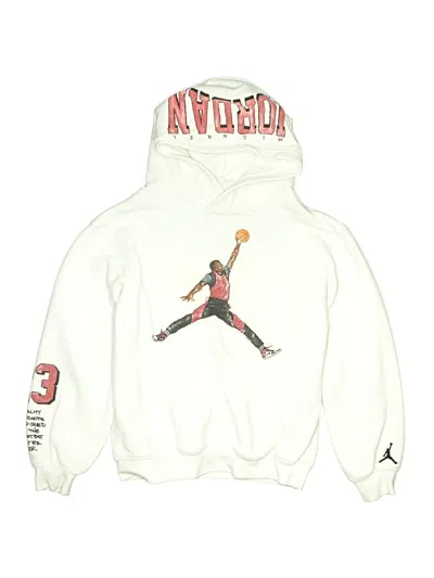Pre-owned Air Jordan Kids' Pullover Hoodie In White