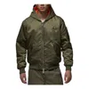 Air Jordan Renegade Flight Therma-fit Hooded Jacket 'medium Olive Starfish' In Green