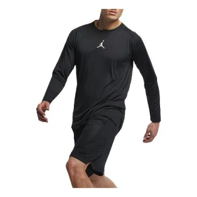 Air Jordan Round Neck Knit Athleisure Casual Sports Logo Long Sleeves Gym Clothes Black