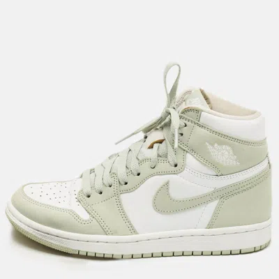 Air Jordan S Green/white Leather Jordan 1 Retro High Og Seafoam Sneakers