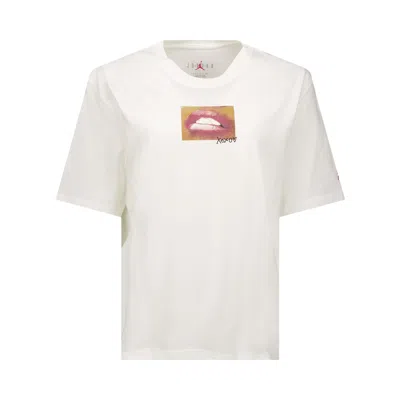 Pre-owned Air Jordan Short-sleeve Tee 'white/gym Red' | Women's Size S
