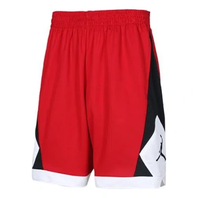 Air Jordan Side Black Logo Basketball Sports Shorts Red